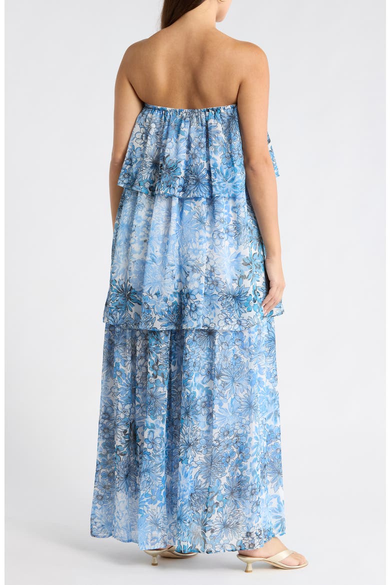 Tierra Floral Briary Strapless Dress, Alternate, color, BLUES