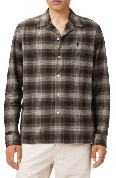 Iniko Plaid Cotton Flannel Button-Up Shirt