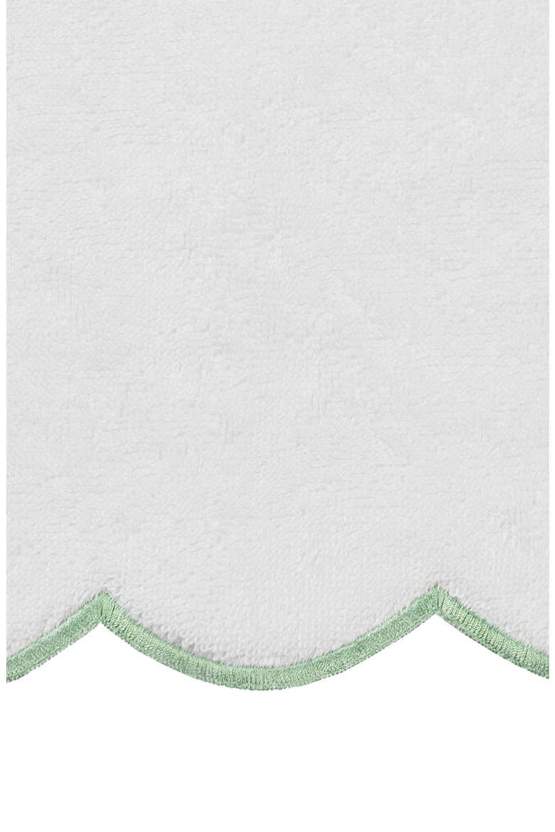 Adornia Scallop 6-Piece Towel Set, Alternate, color, WHITE/ GREEN