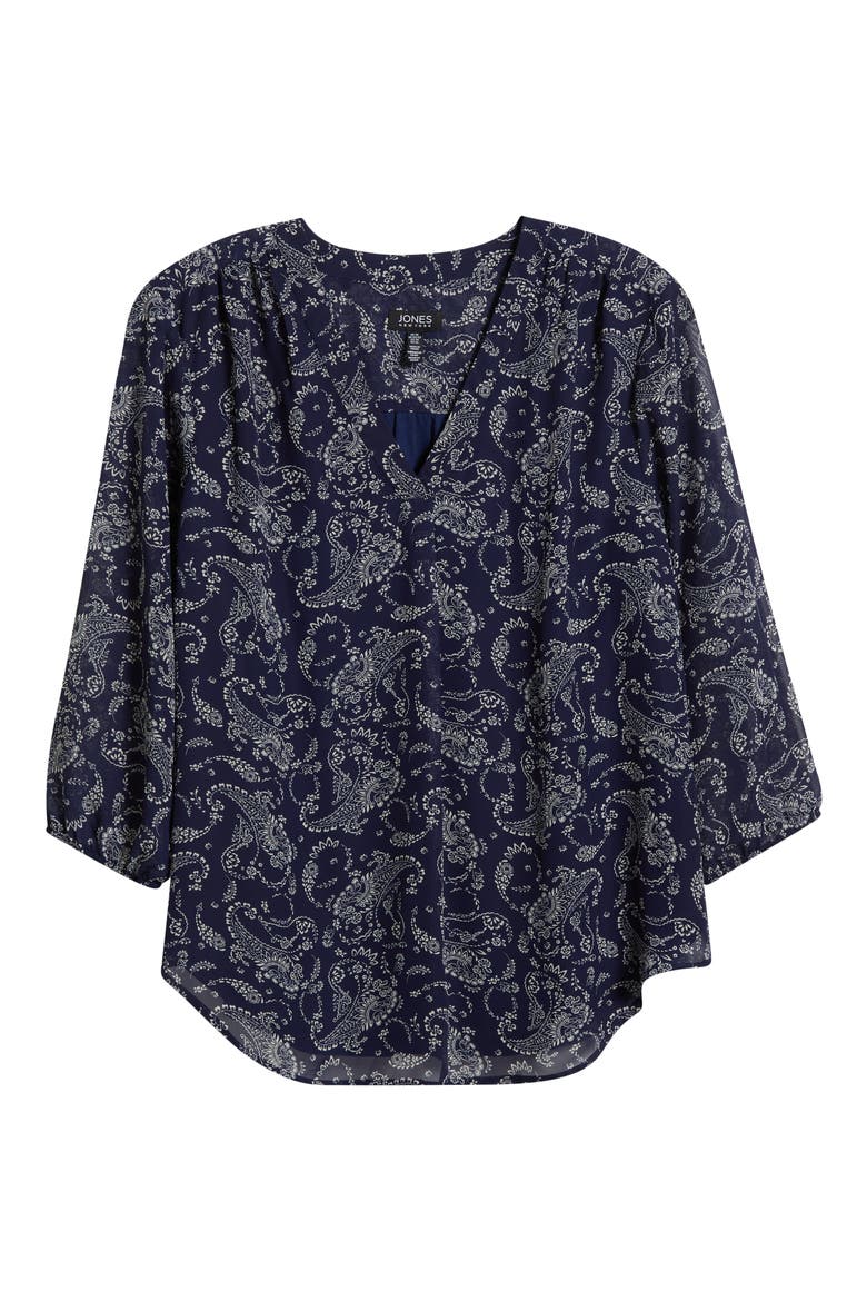 Kelly Paisley Top, Alternate, color, PACIFIC NAVY/ JONES WHITE