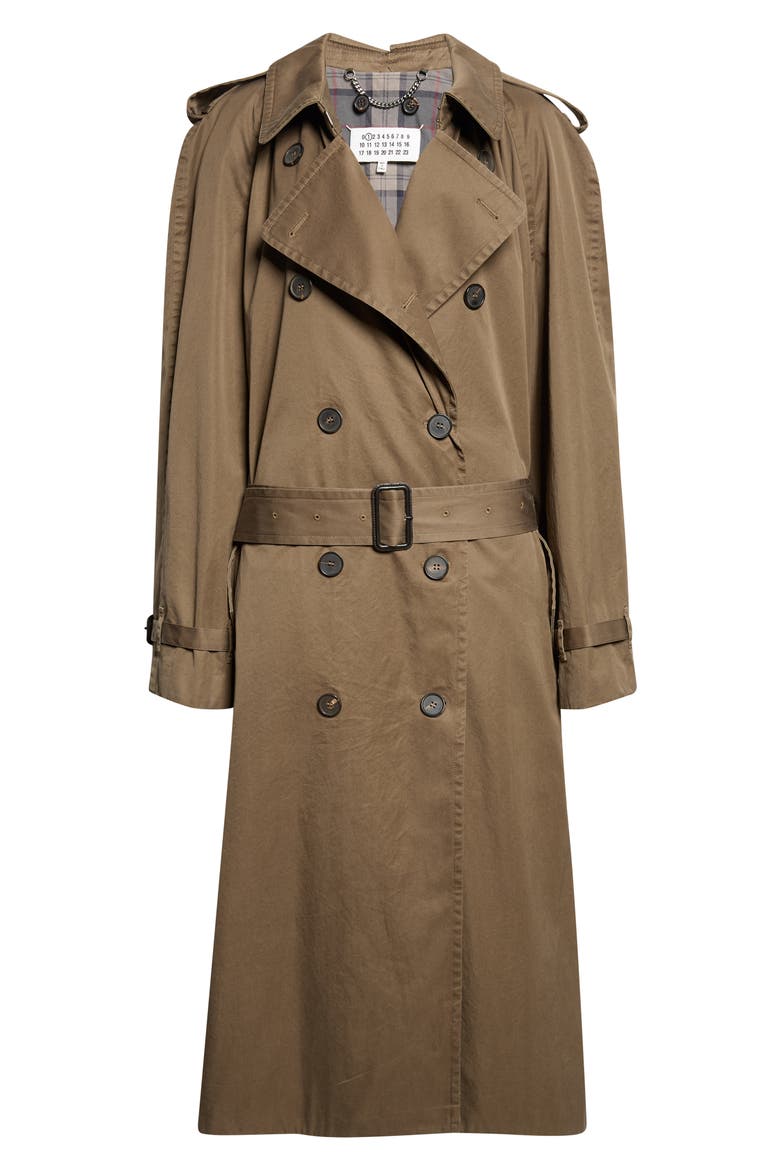 Double Breasted Trench Coat, Main, color, MILITARY GREEN