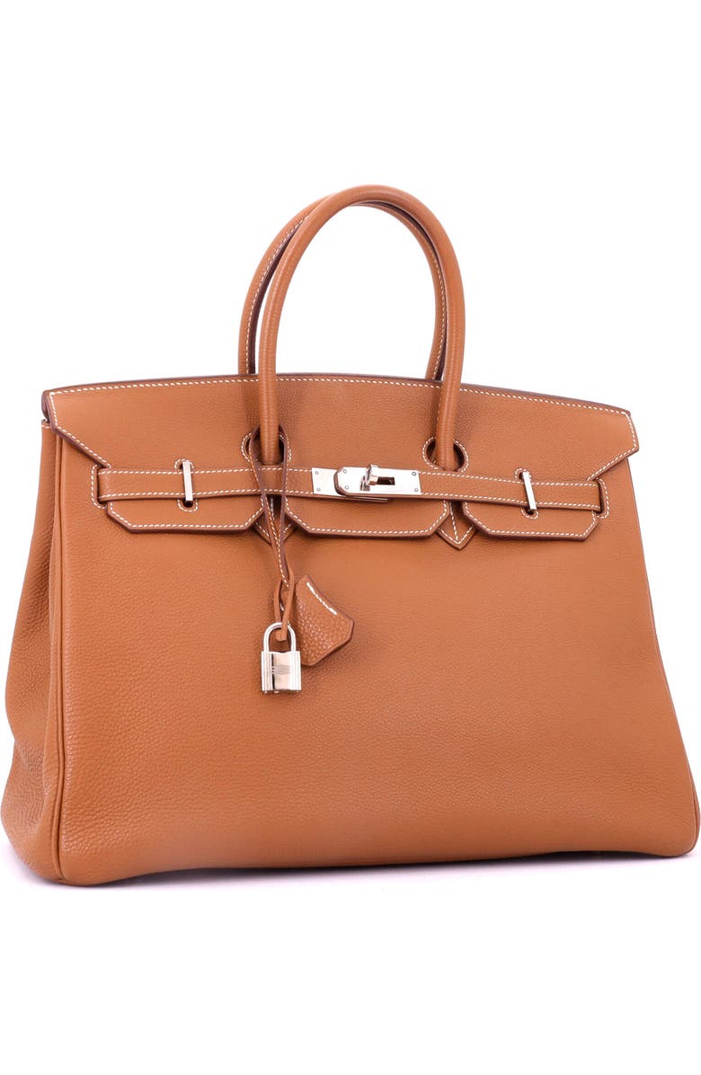 Pre-Owned Hermes Birkin Handbag Brown Togo with Palladium Hardware 35, Alternate, color,