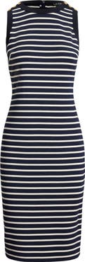 Lauren Ralph Lauren Stripe Ponte Crewneck Dress