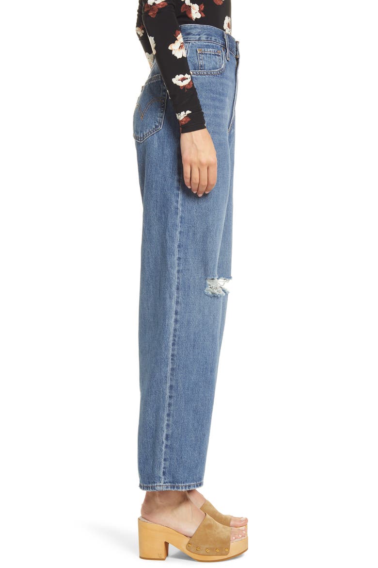 LEVIS High Waist Wide Leg Distressed Jeans, Alternate, color, QUITE CHURLISH
