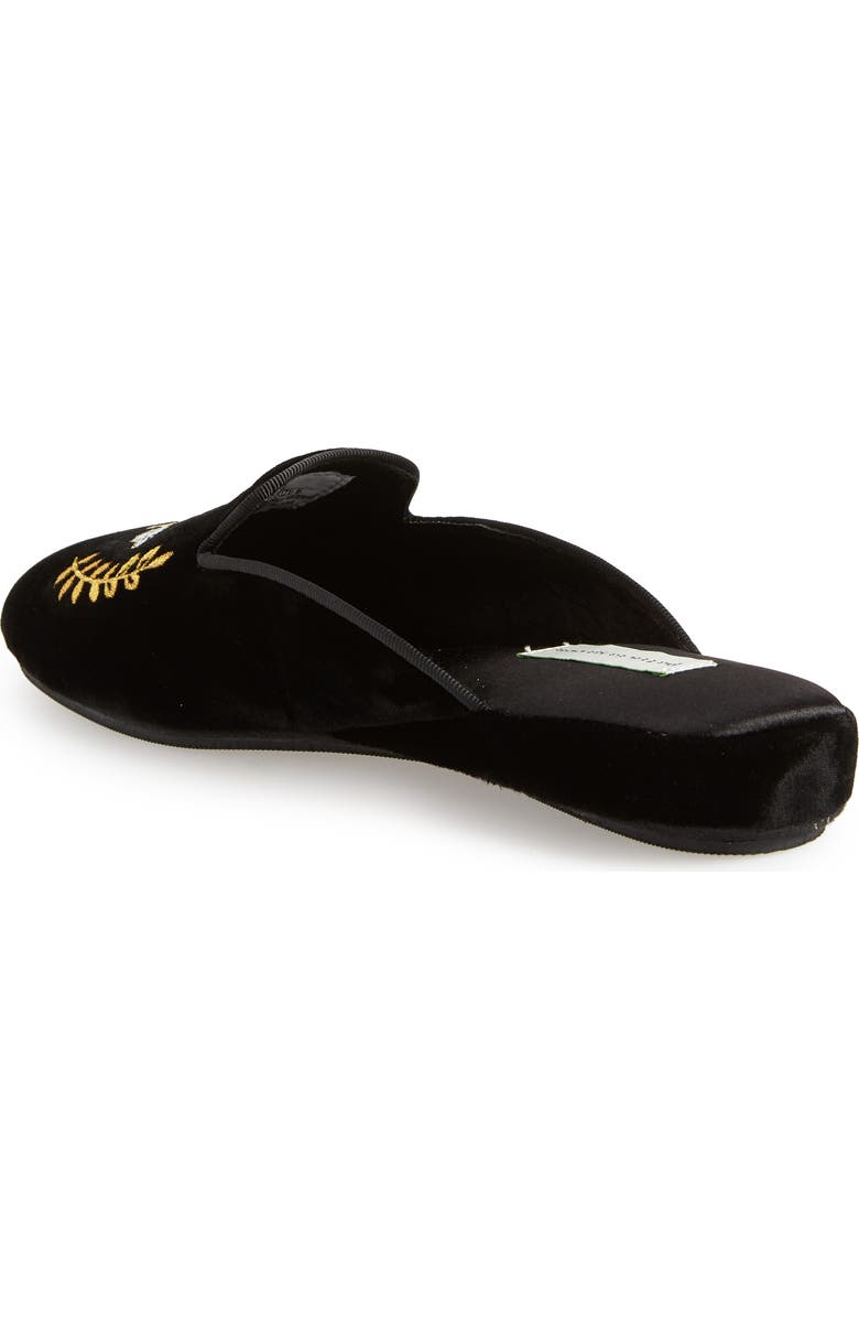 patricia green Beatrice Embroidered Slipper, Alternate, color, Black Velvet