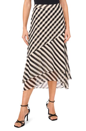 Halogen ® Stripe Layered Midi Skirt In Multi