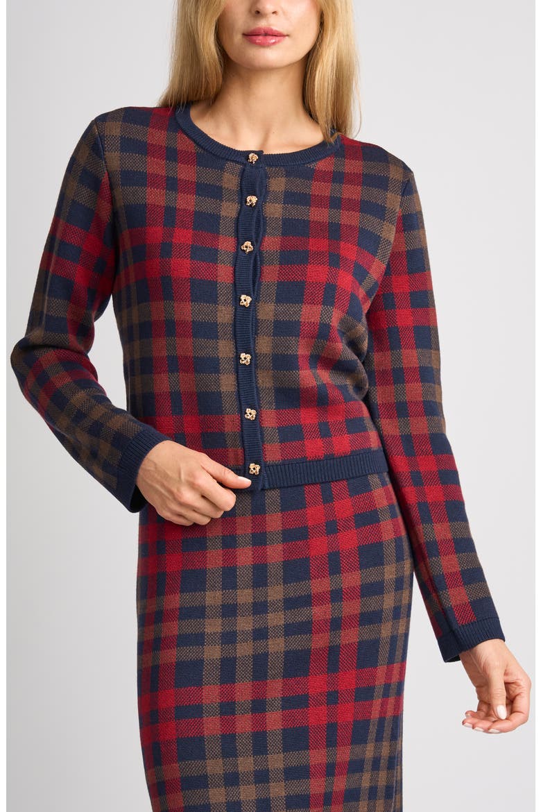 Adrina Plaid Cardigan, Main, color, INDIGO NIGHT
