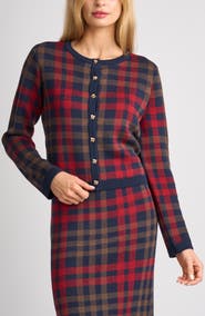 Ted Baker Adrina Plaid Cardigan