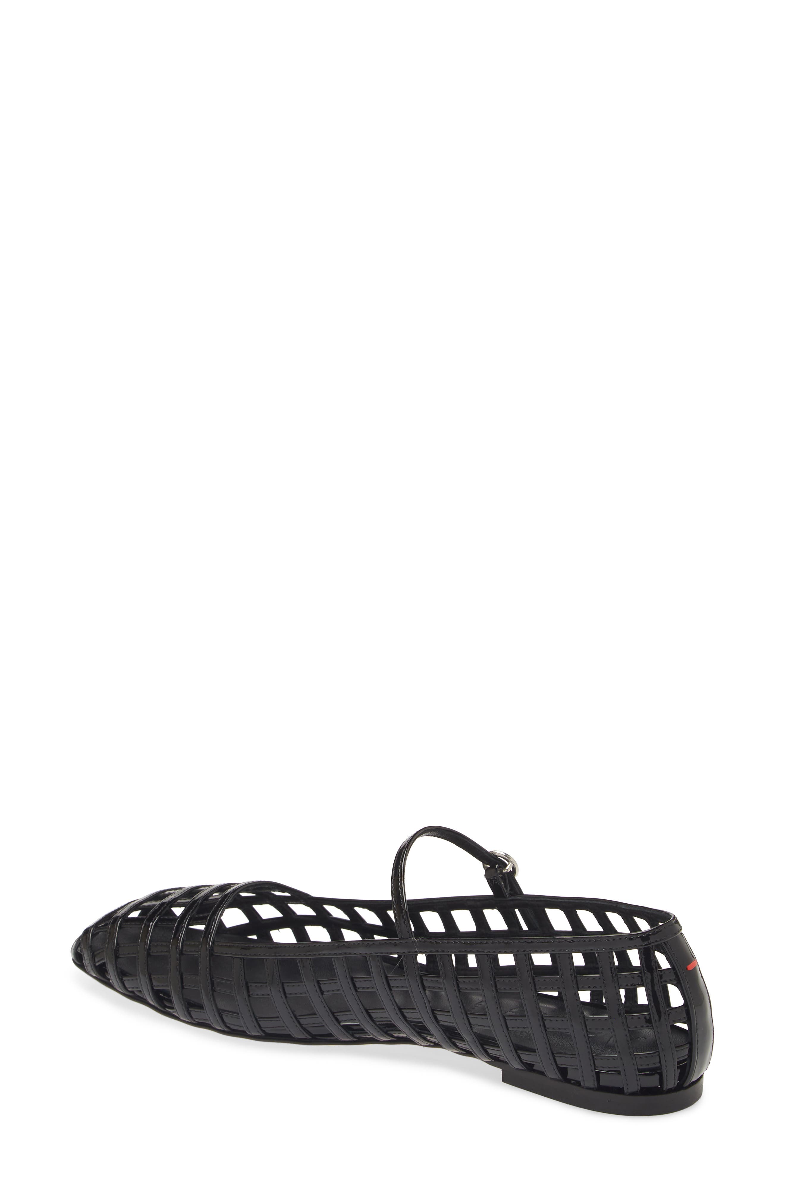 aeyde Uma Caged Mary Jane Ballet Flat, Alternate, color, Black