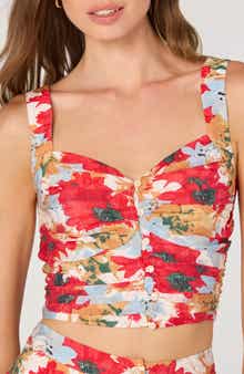 ASTR the Label Floral Print Crop Top