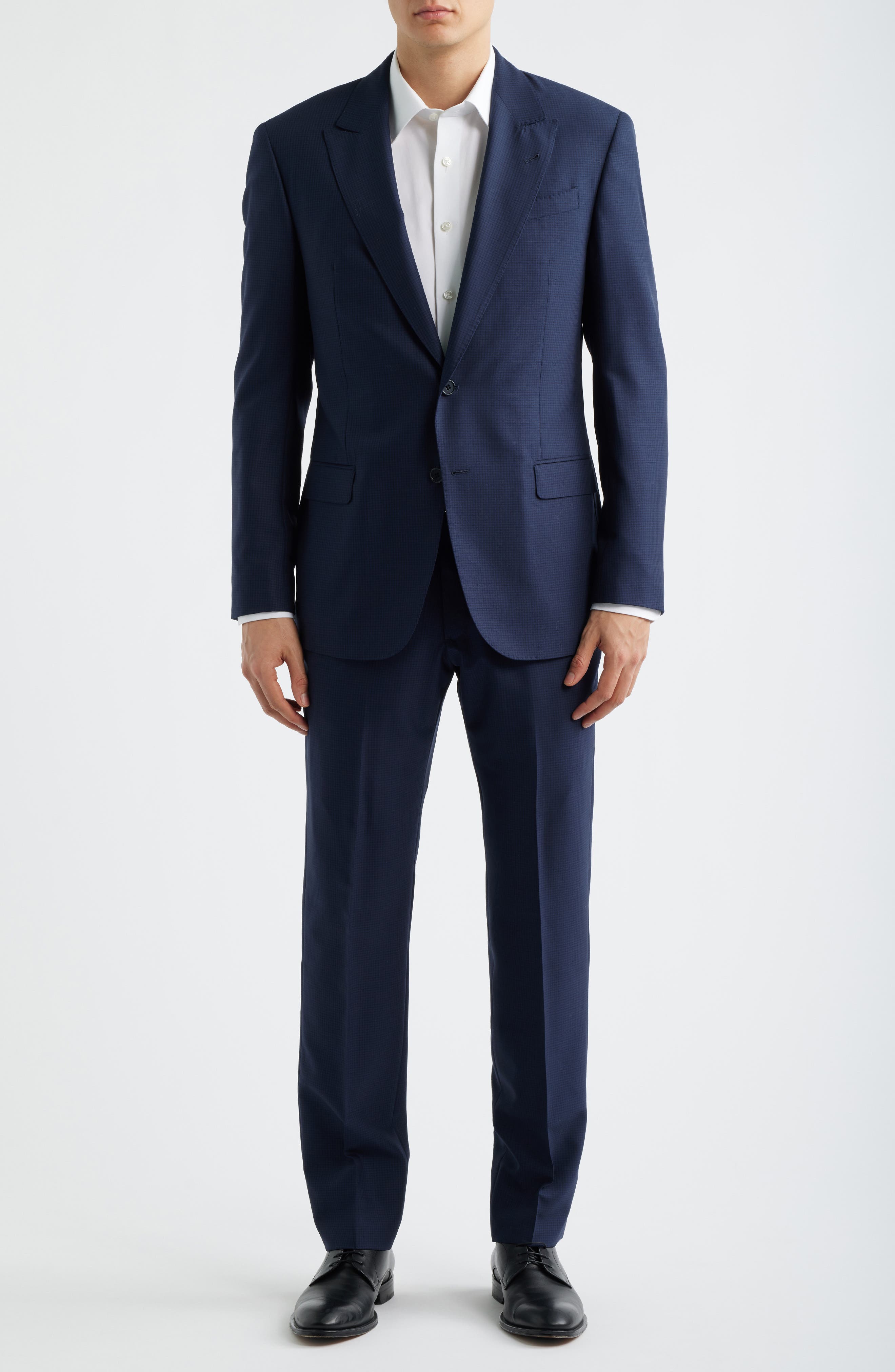 Emporio Armani Tan Mélange Wool & Silk Blend Peak Lapel Suit