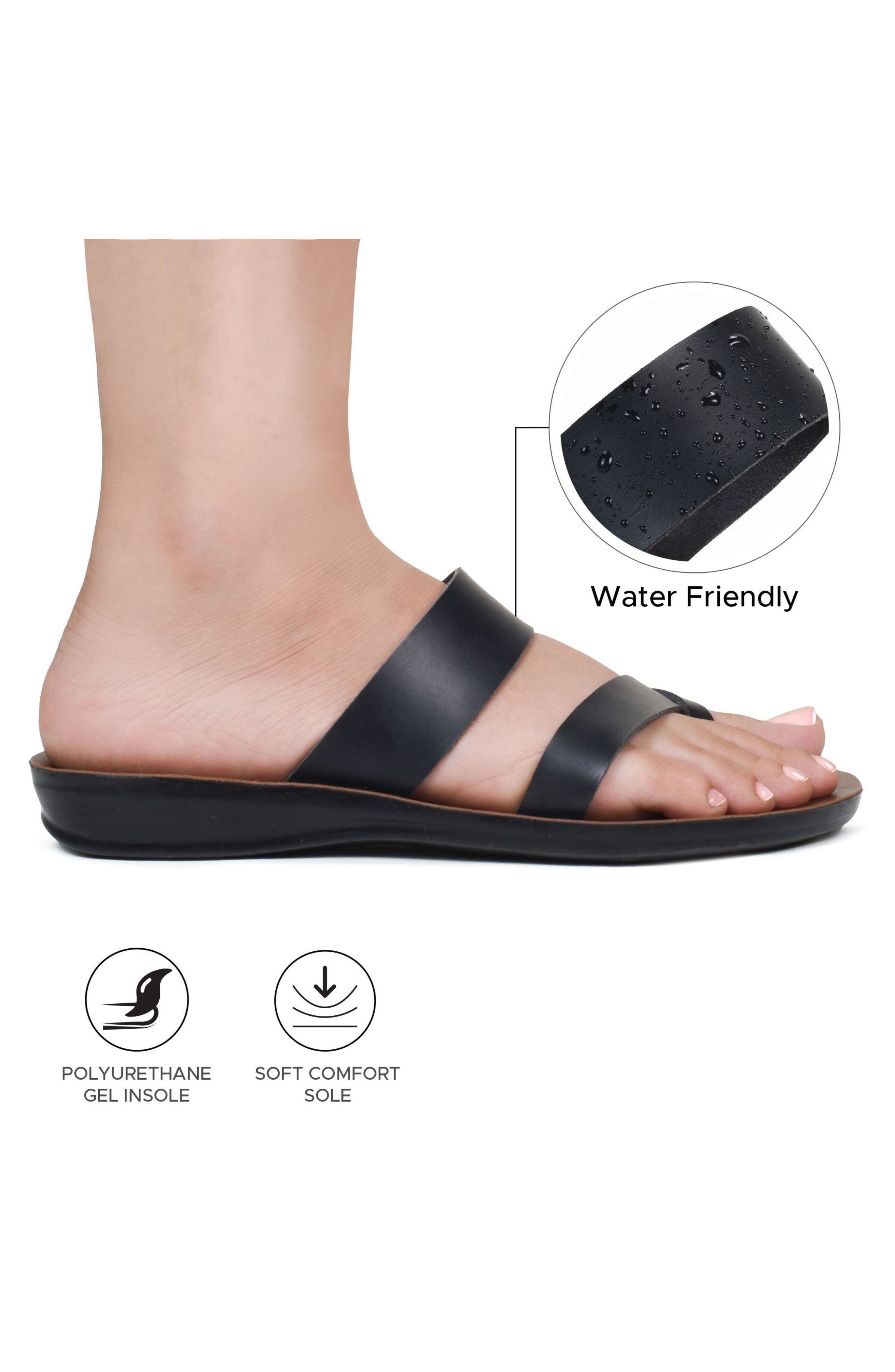 AEROSOFT Verona Travel Sandal, Alternate, color, Black