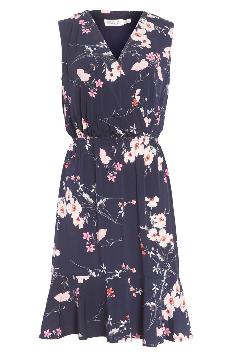 Eliza J Floral Ruffle Hem Dress, Alternate, color,