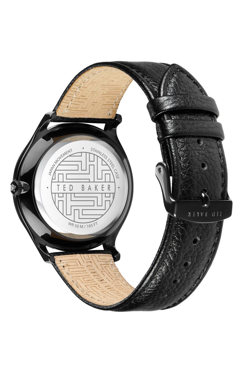 Ted Baker London Manhattan Leather Strap Watch, 40mm, Alternate, color, 
