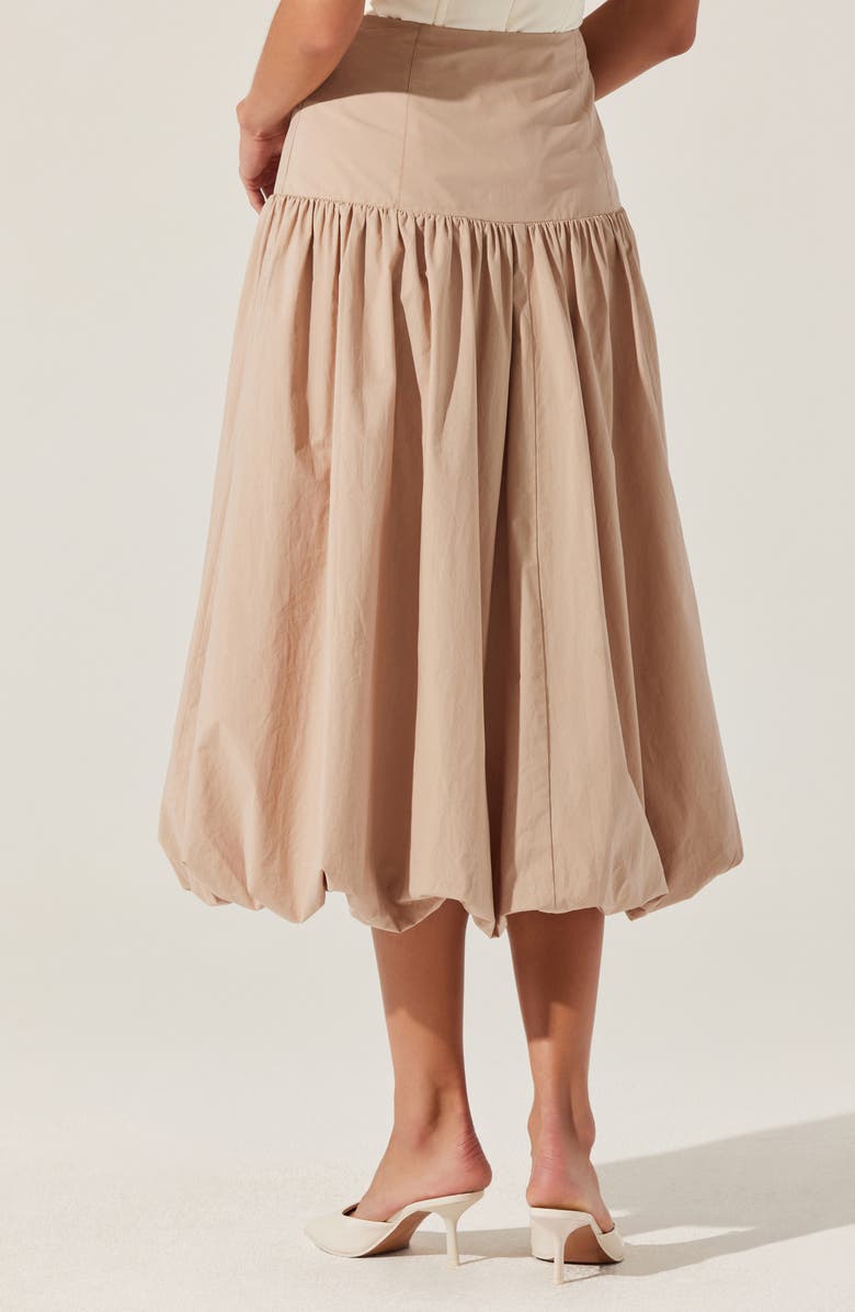 ASTR the Label Laryn Bubble Hem Cotton Midi Skirt, Alternate, color, 