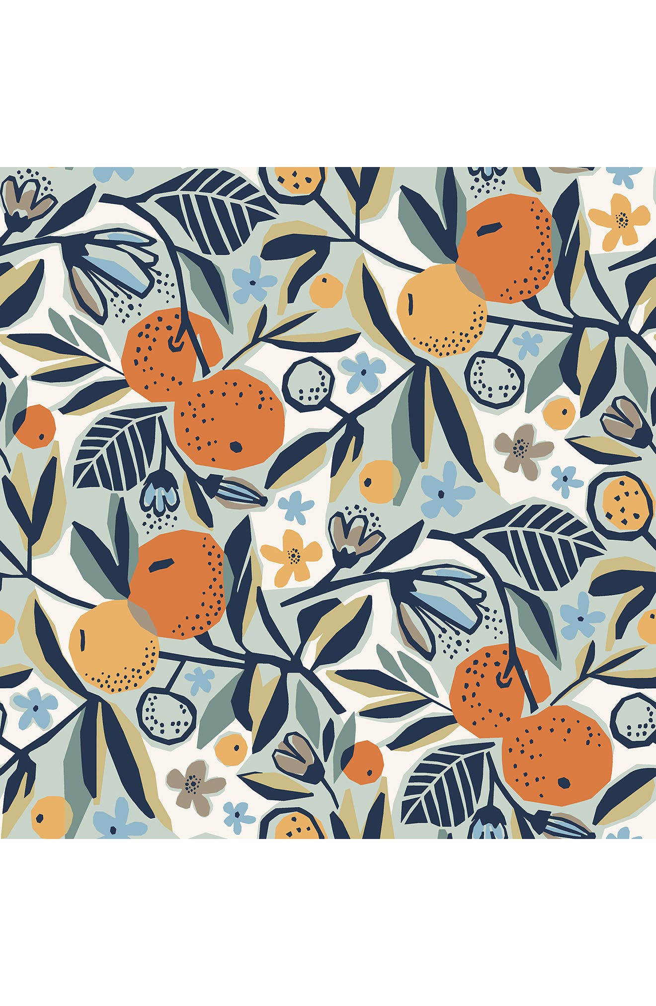 Wallpops Navy Clementine Garden Peel and Stick Wallpaper