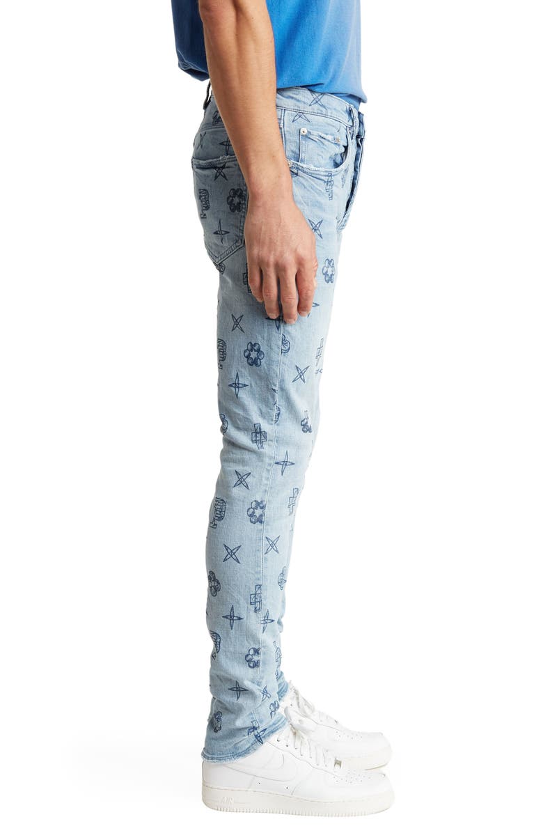 PURPLE BRAND Outlined Monogram Skinny Jeans, Alternate, color,