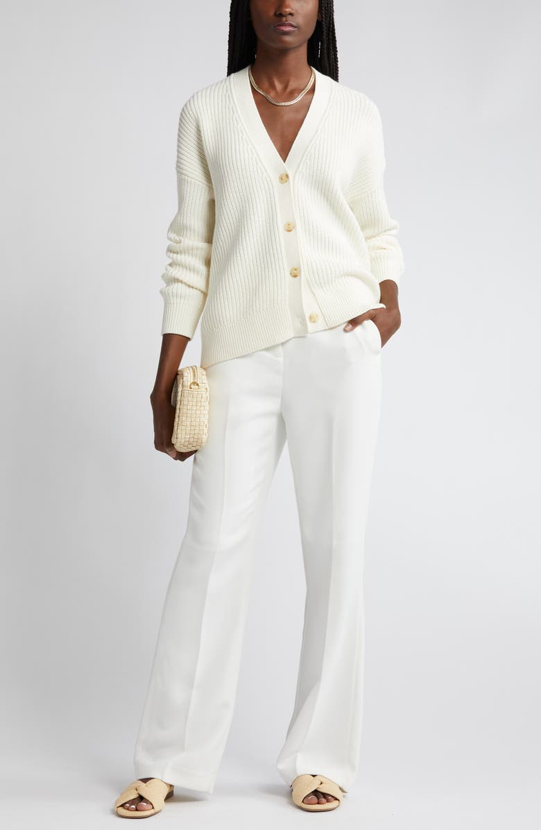 Nordstrom Rib Organic Cotton & Merino Wool Cardigan, Alternate, color,