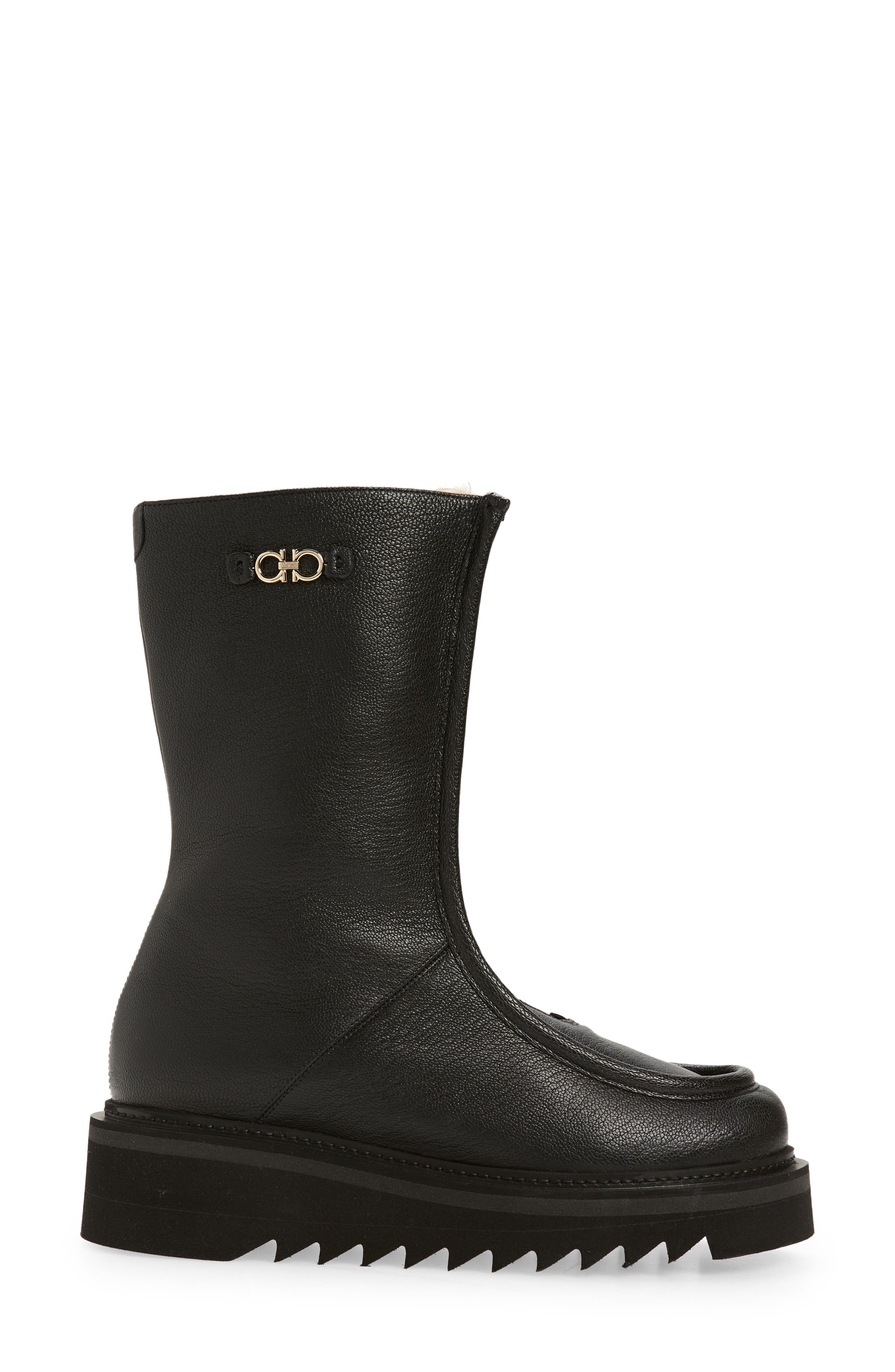 FERRAGAMO Euralio Genuine Shearling Lined Boot, Alternate, color, 