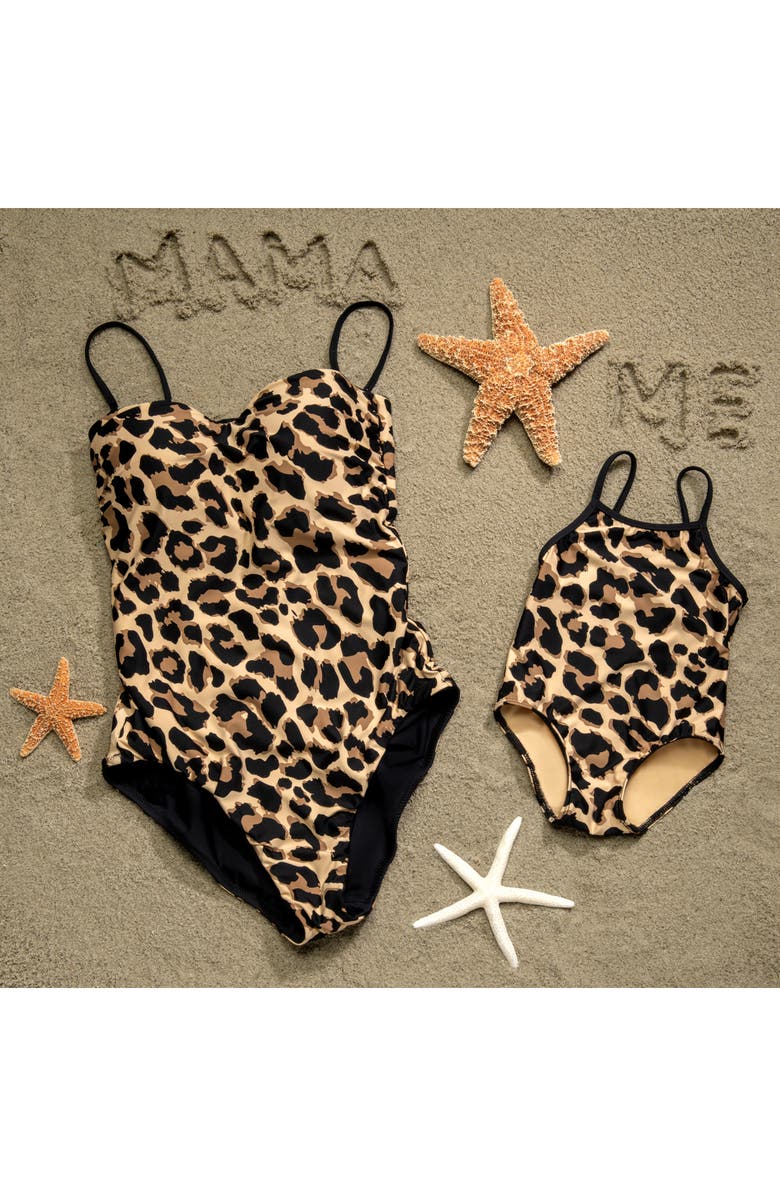 La Blanca Kids' Running Wild Leopard Print One-Piece Swimsuit, Alternate, color, 