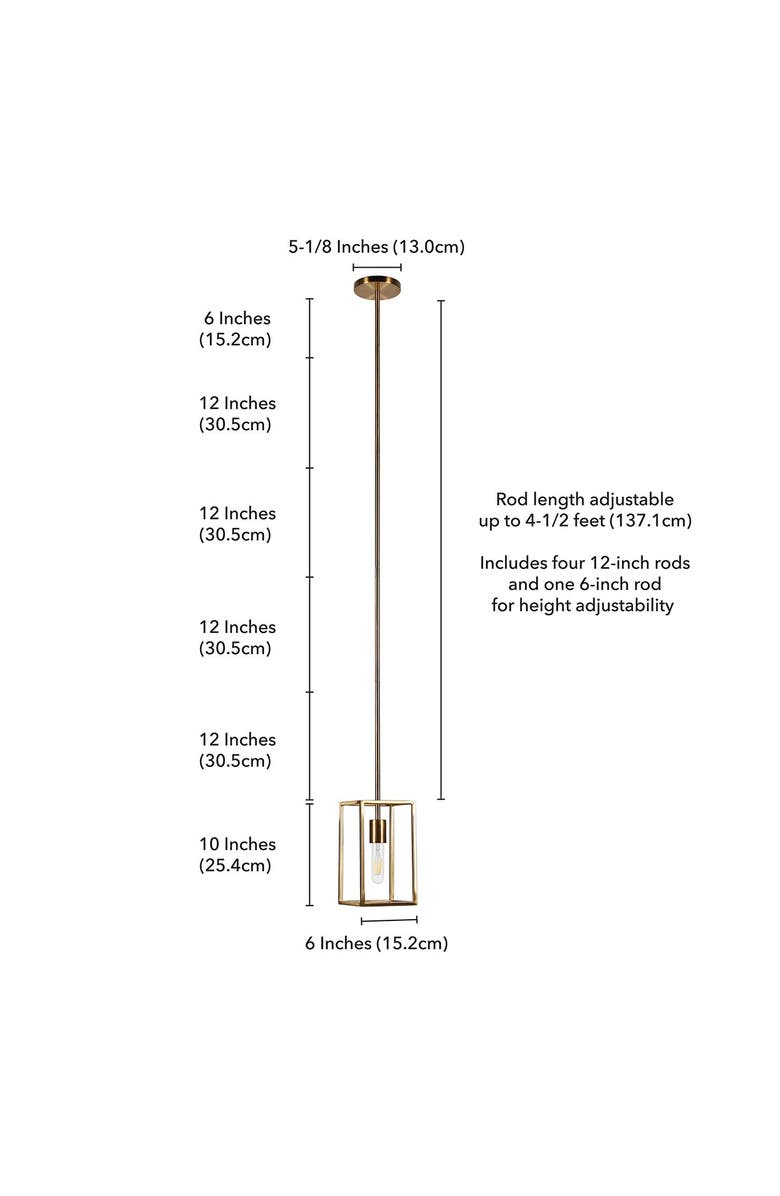ADDISON AND LANE Cuadro Brass Square Framed Pendant, Alternate, color, 
