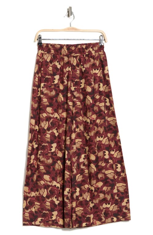 Democracy Skyrise Print Crop Wide Leg Pants In Brown