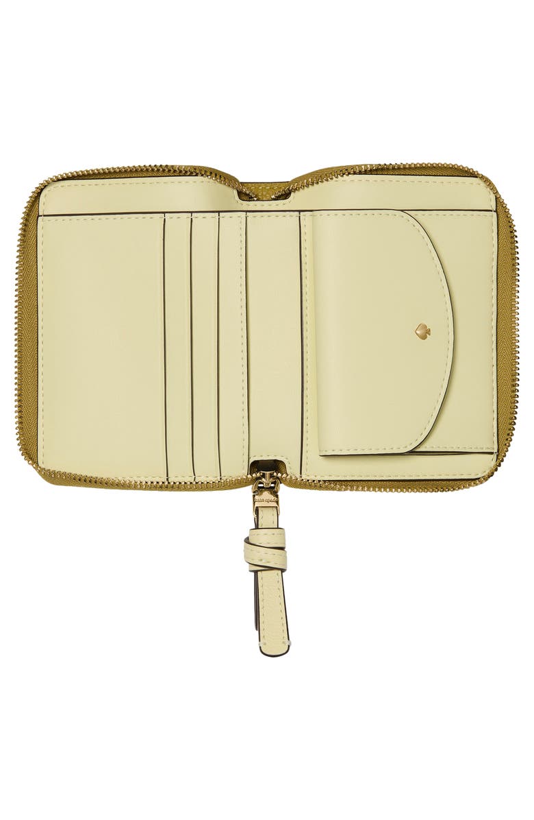 Kate Spade New York small loop colorblock pebbled leather zip wallet, Alternate, color, Laurel Leaf