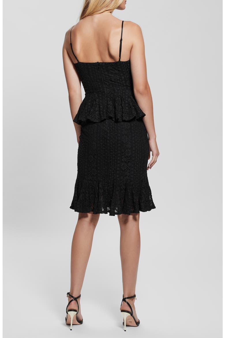 Lulu Lace Sleeveless Dress, Alternate, color, JET BLACK