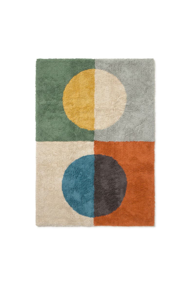 Washable Rug Illusion Lens, Main, color, Green, Blue, Orange, Beige