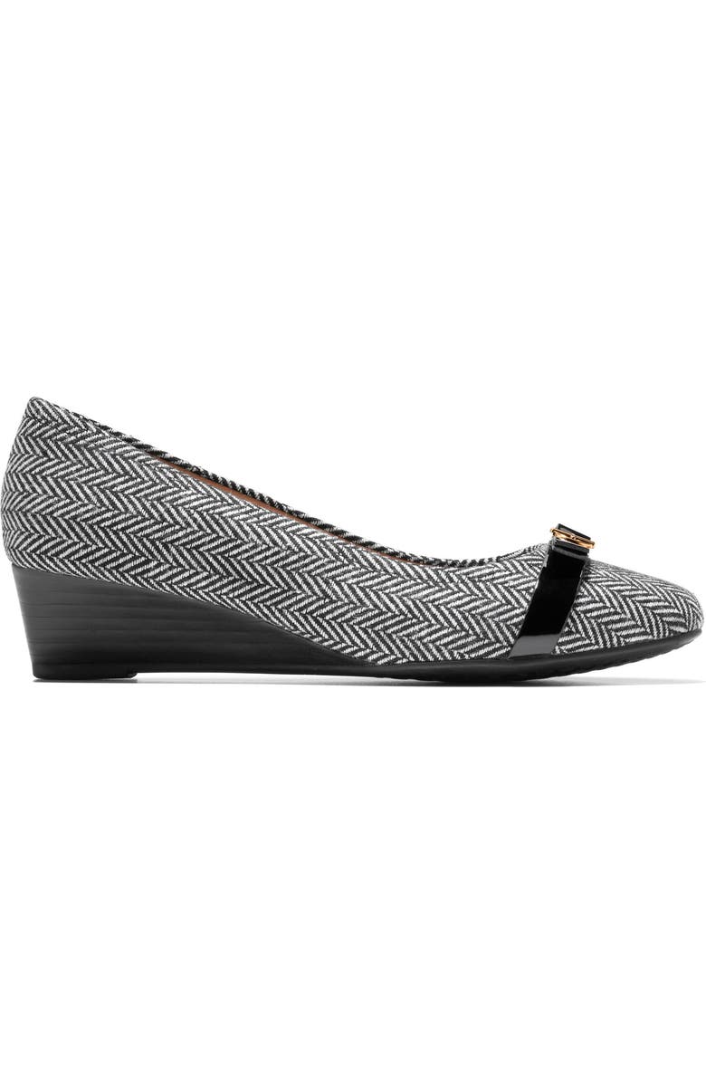 Cole Haan Malta Slip-On Wedge, Alternate, color, Herringbone Textile/ Black Pat