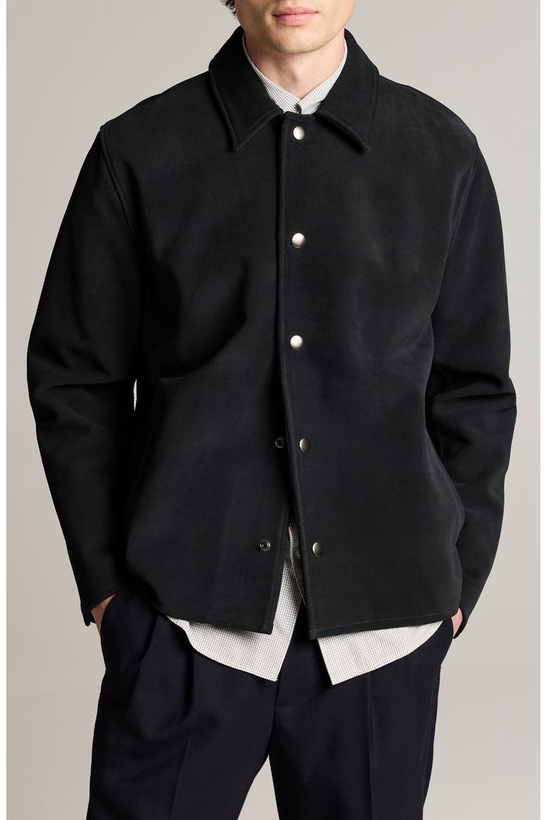 Split Suede Leather Coaches Jacket, Main, color, COASTAL
