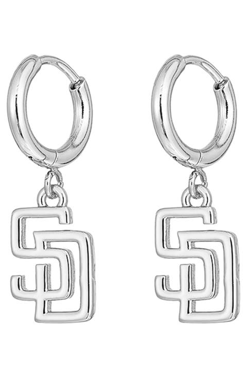 x The MLB San Diego Padres Logo Charm Hoop Earrings