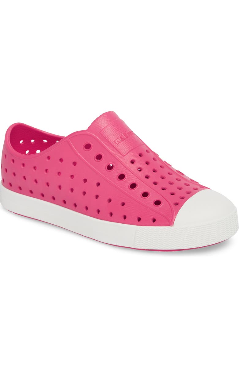 Native Shoes Kids' Jefferson Water Friendly Slip-On Sneaker, Main, color, Hollywood Pink/ Shell White