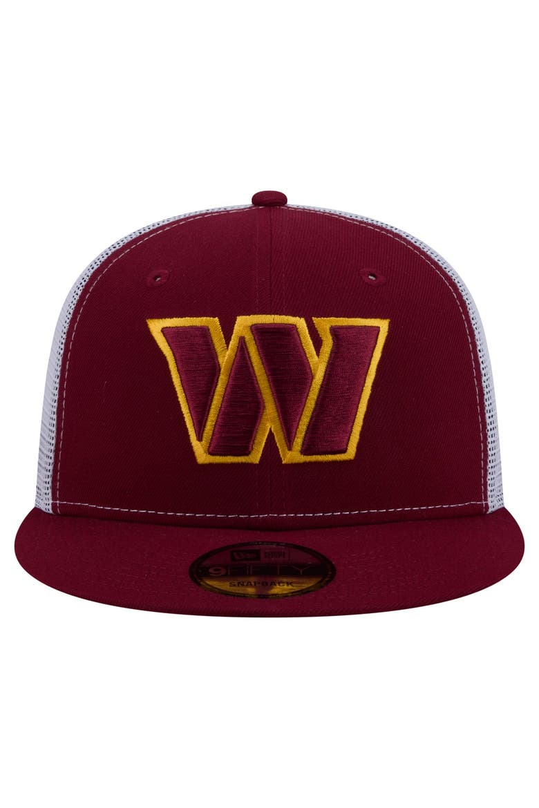 Men's New Era  Burgundy Washington Commanders Core Team 9FIFTY Trucker Snapback Hat, Alternate, color, Burgundy
