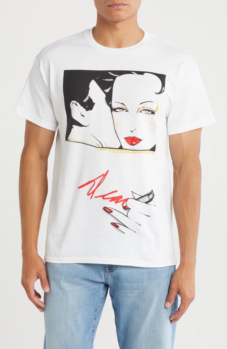 The Forecast Agency Patrick Nagel Lipstick Graphic T-Shirt, Main, color,