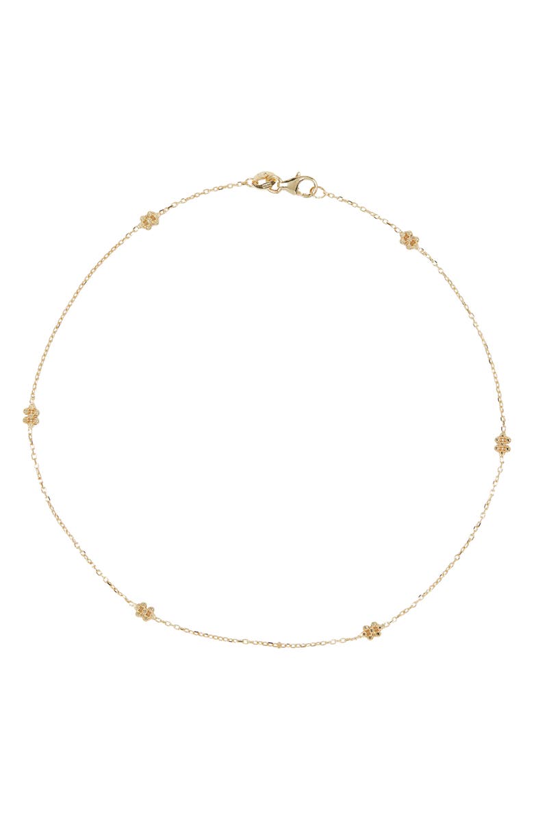 Bony Levy 14K Gold Flower Bead Station Anklet, Alternate, color, 