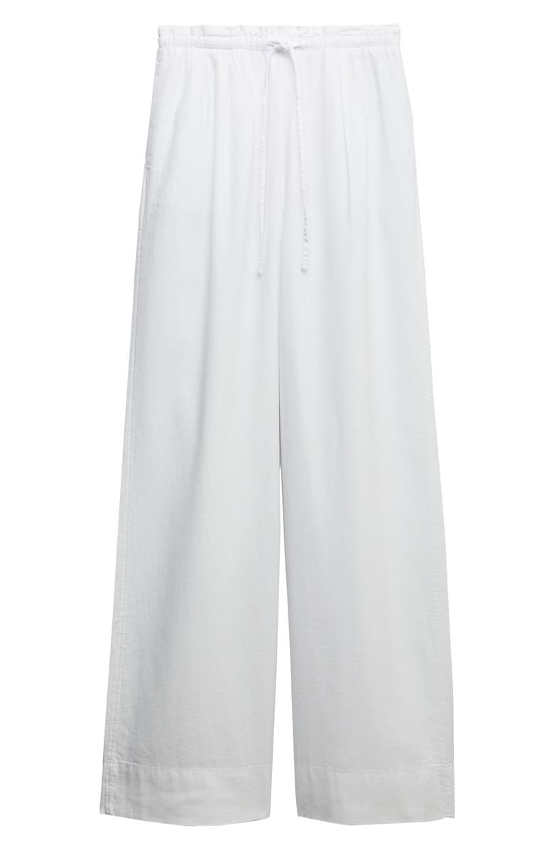 M&S Linen Blend Wide Leg Drawstring Pants, Alternate, color, White