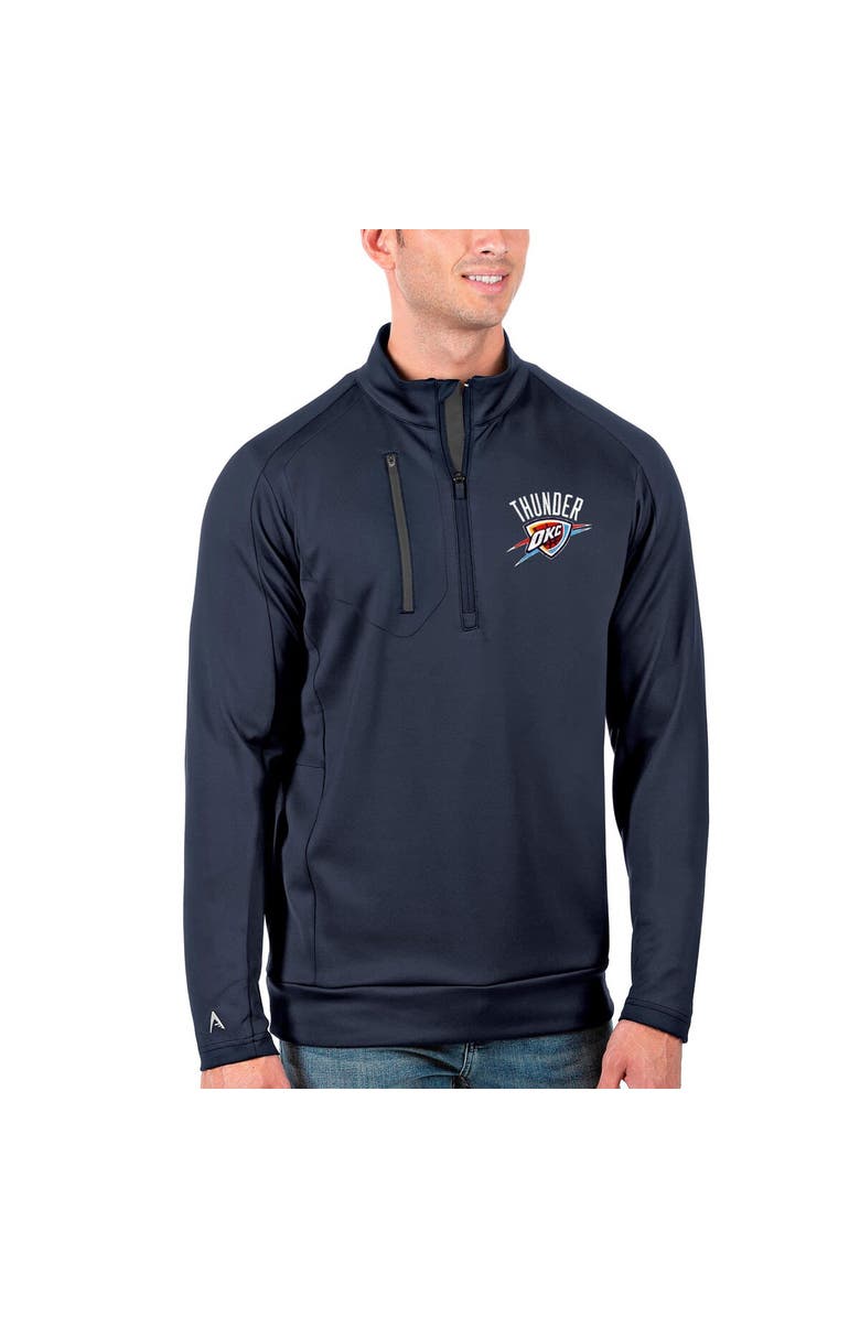 ANTIGUA Men's Antigua Navy Oklahoma City Thunder Big & Tall Generation Quarter-Zip Pullover Jacket, Main, color, 