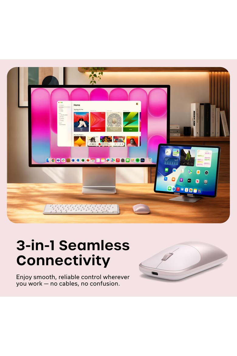 Slim EX Wireless Mouse, Alternate, color, Blush