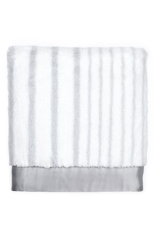Shop Little Giraffe Luxe Strand Faux Fur Blanket In Silver