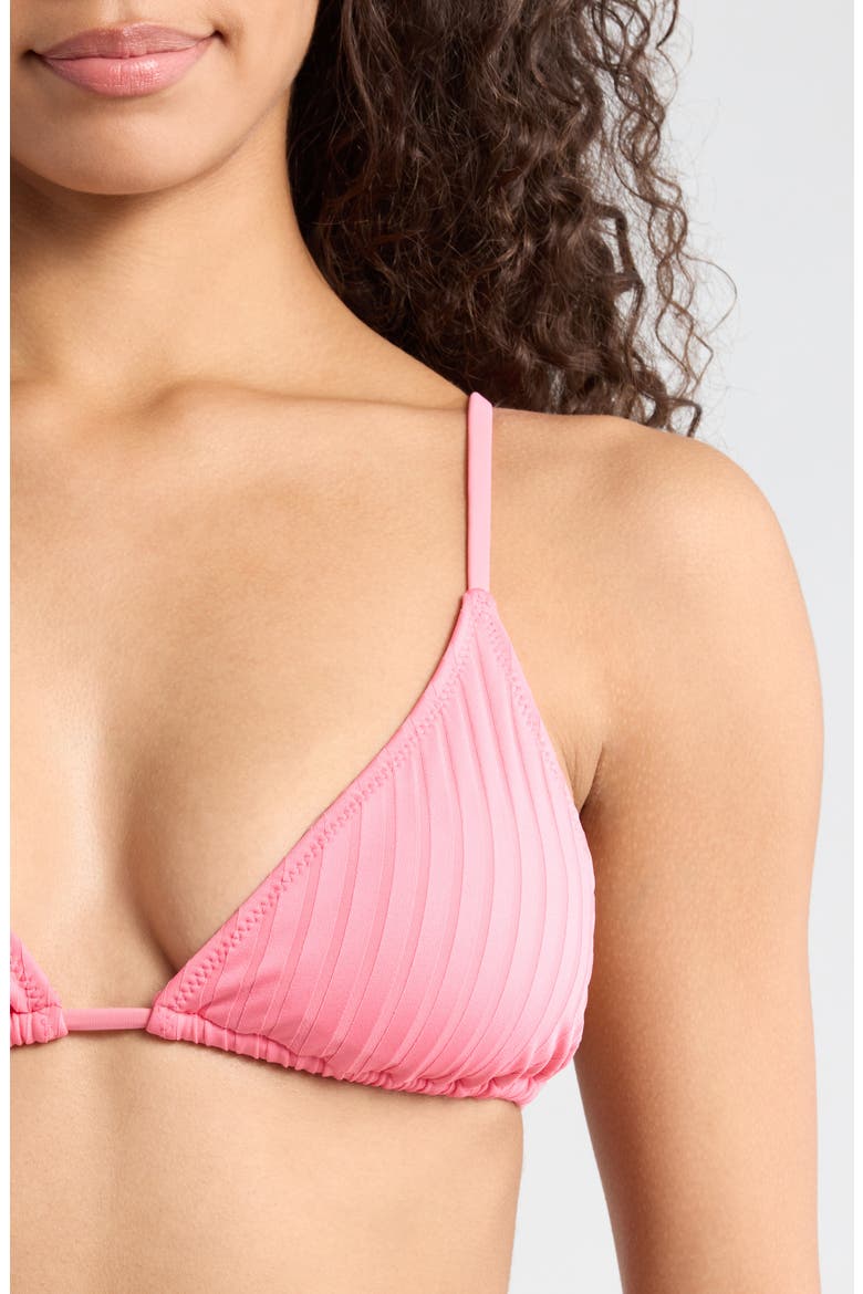 Tunnel Rib Bikini Top, Alternate, color, BLOOM PINK