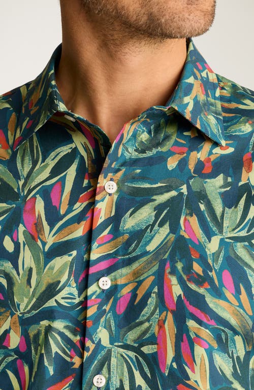 Bonobos Riviera Slim Fit Leaf Print Short Sleeve Button-up Shirt