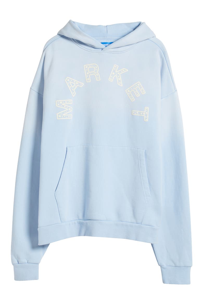 Starry Arc Logo Cotton Graphic Hoodie, Alternate, color, ICE BLUE