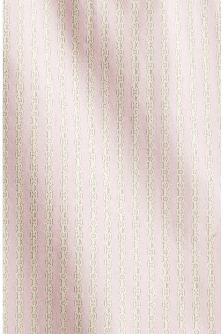 Pinstripe Chain Crop Cotton Poplin Button-Up Shirt, Alternate, color, PASTEL PINK MILK