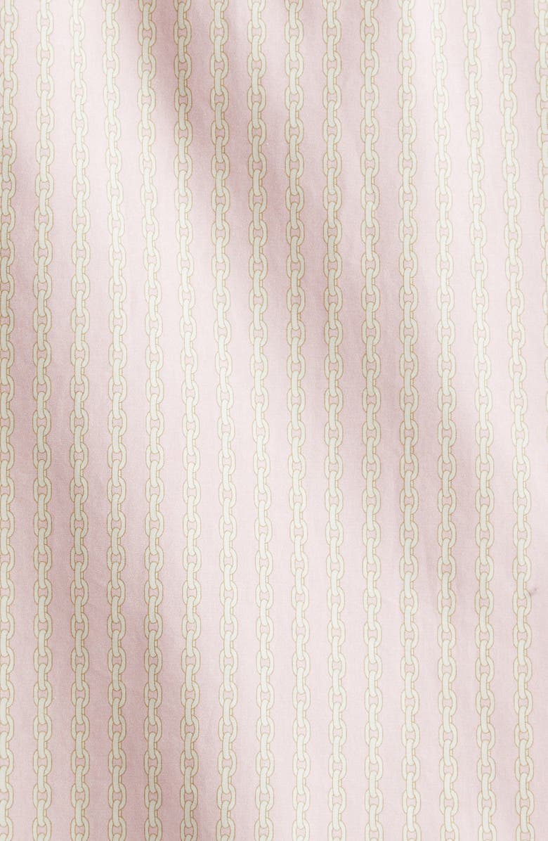 Versace Pinstripe Chain Crop Cotton Poplin Button-Up Shirt, Alternate, color, 