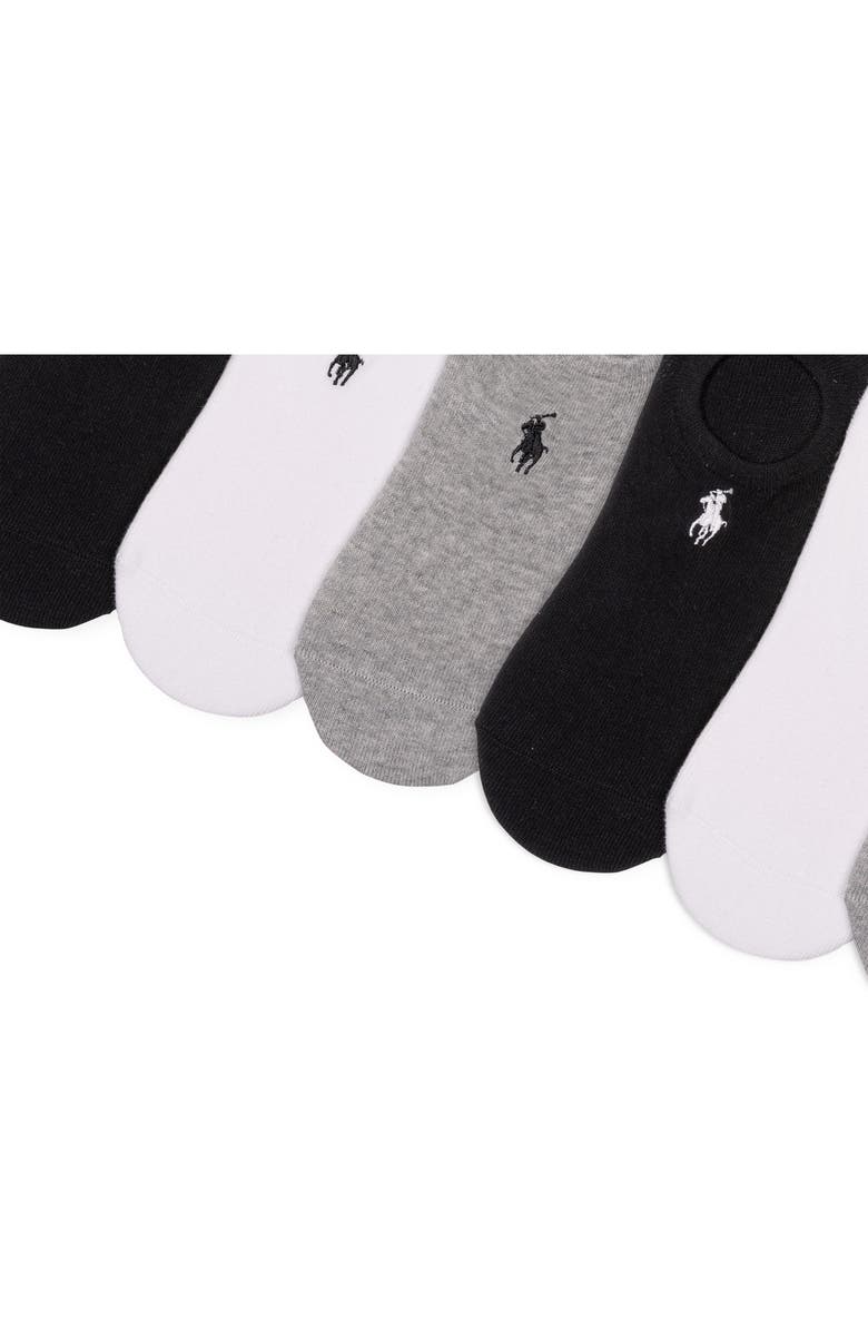 Polo Ralph Lauren Assorted 6-Pack High Cut Liner Socks, Alternate, color, Grey Heather/ Assorted