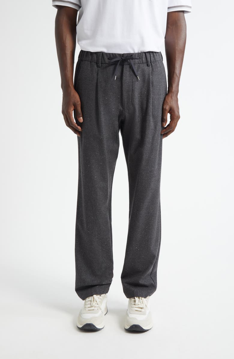 Herno Drawstring Waist Wool Blend Knickerbocker Trousers, Main, color, Charcoal