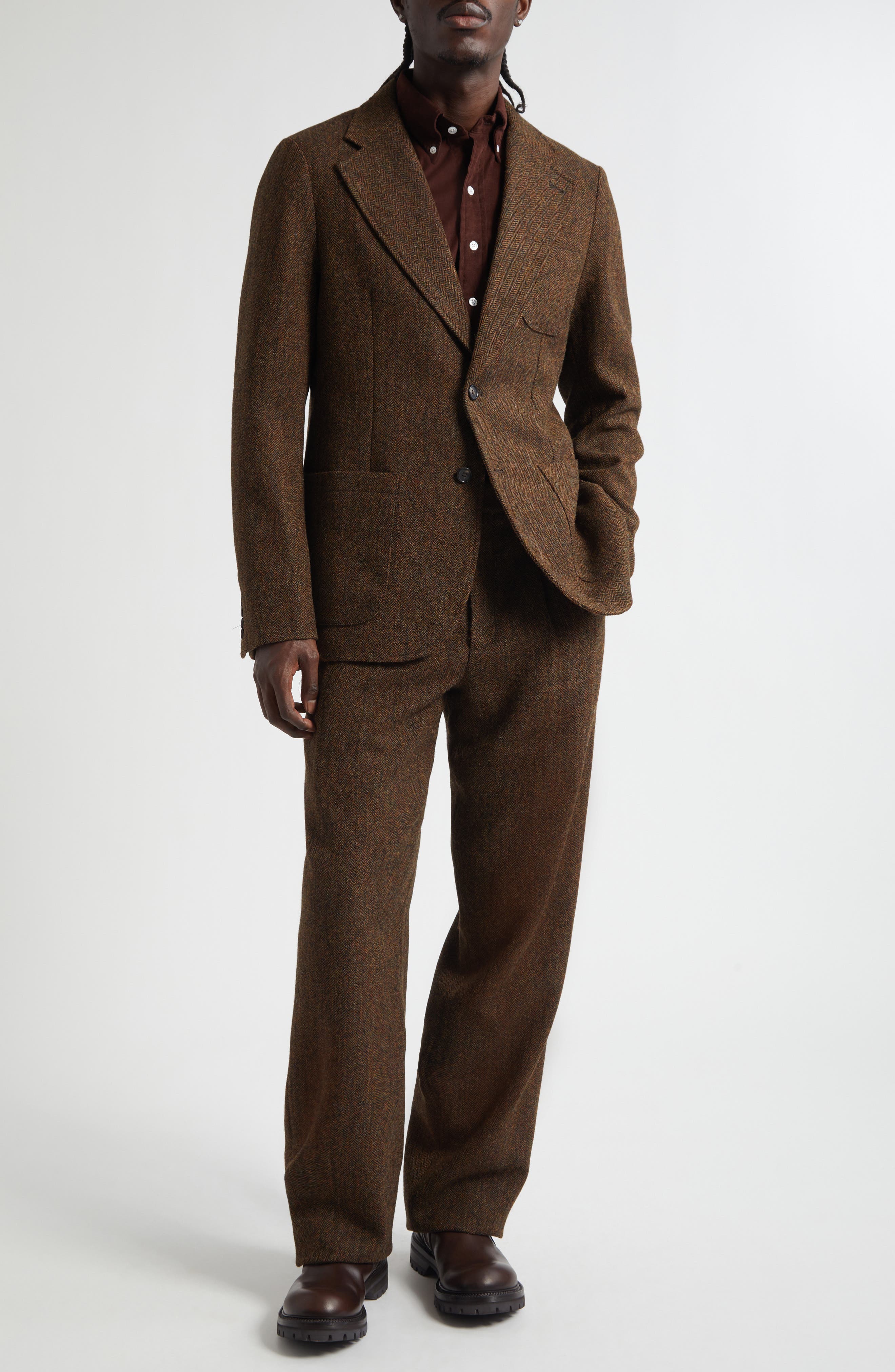 Wool Herringbone Sack Jacket - image 2