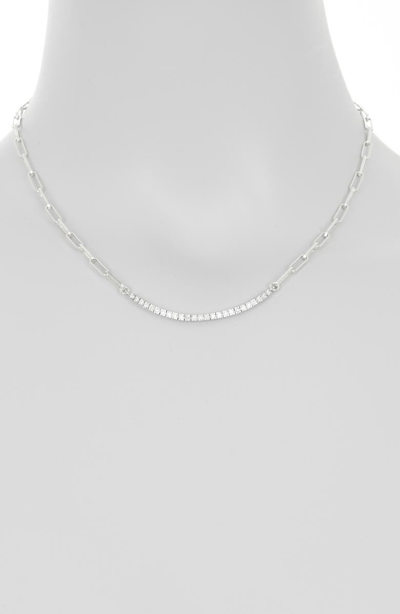 MESHMERISE Diamond Paperclip Link Necklace - 0.06ct., Alternate, color, White Gold