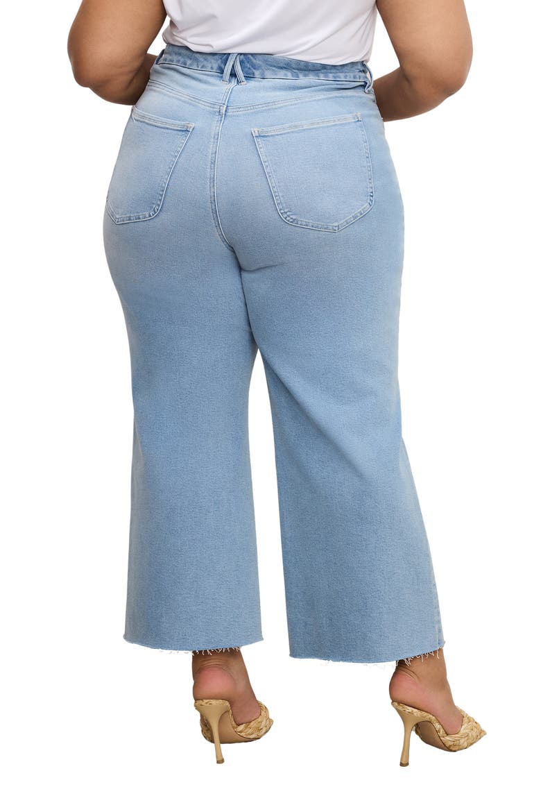 Good Waist Light Compression Crop Palazzo Jeans, Alternate, color, INDIGO862